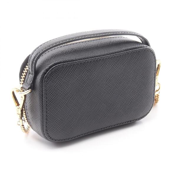 Prada Handbags - Prada Saffiano Triangle Clutch Shoulder Bag Leather Black